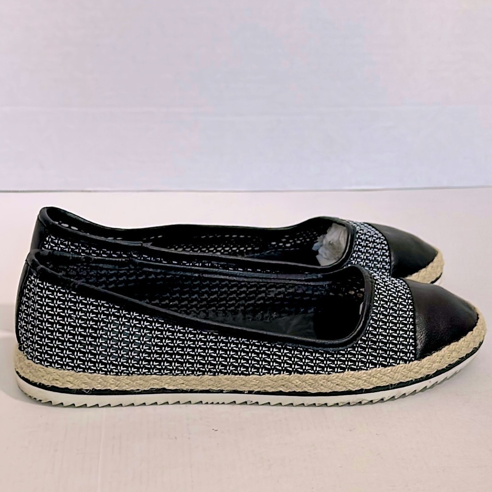 ALDO Black and White Women's Espadrille ballet Flats 8.5 - Picture 5 of 12